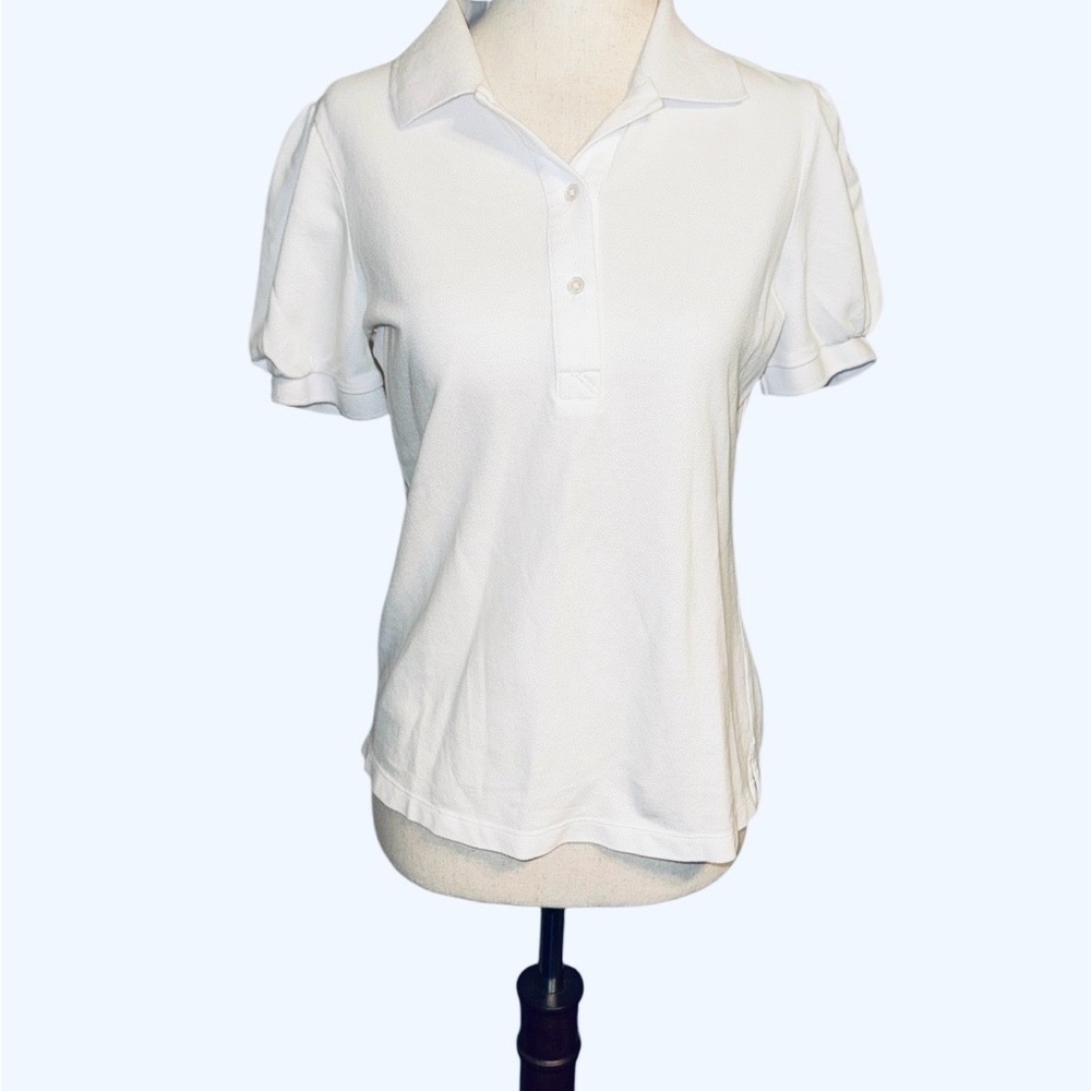 TUCKERNUCK White Pique Puff Sleeve Peggy Polo - Picture 5 of 6